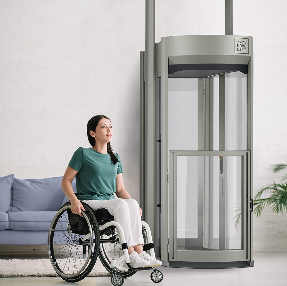 myHomelift in einem modernen Wohnhaus – der private Aufzug für komfortables Wohnen auf allen Etagen in Hambur